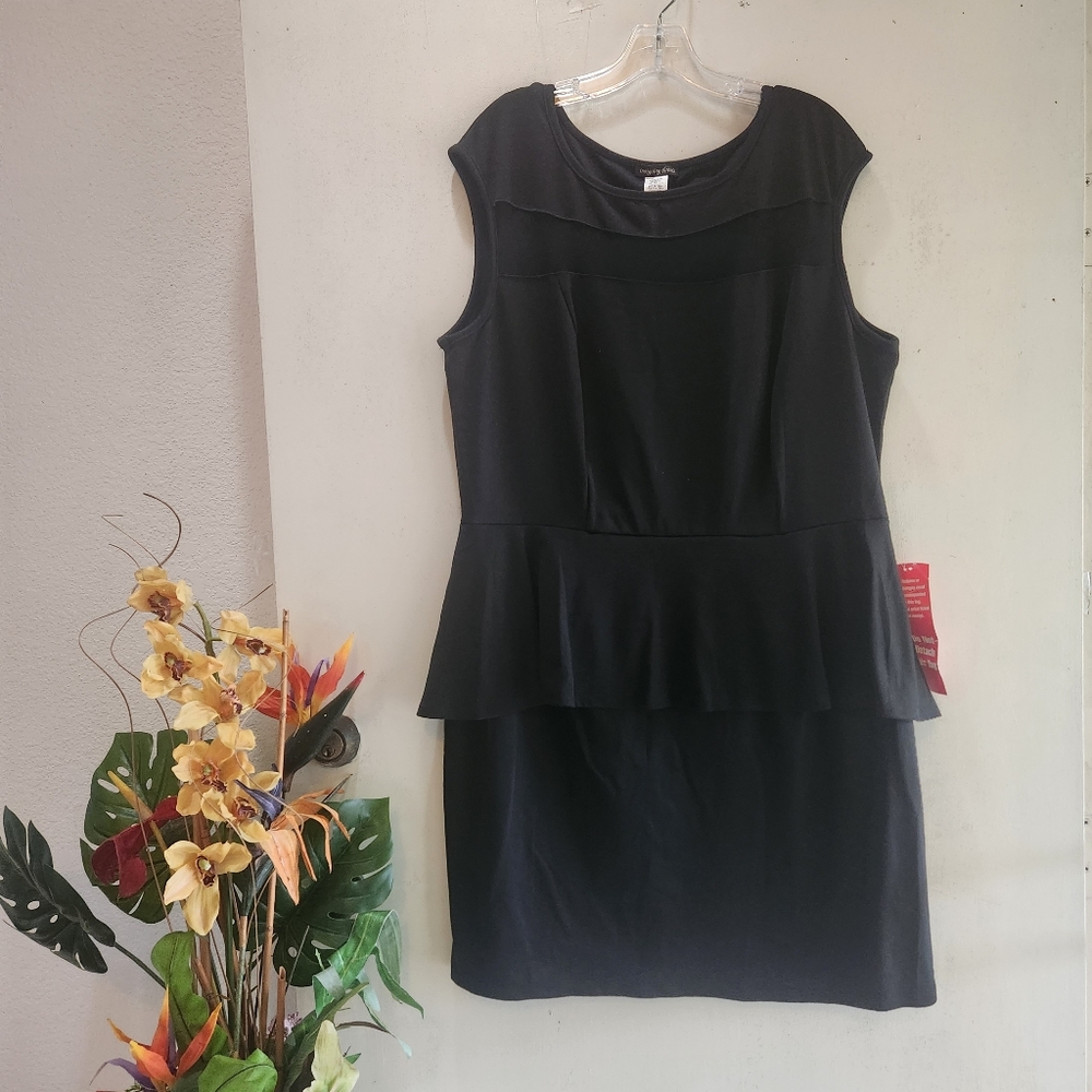 🆕️ Intriguing Threads Beautiful Black Peplum Sleeveless Sz 2X Dress